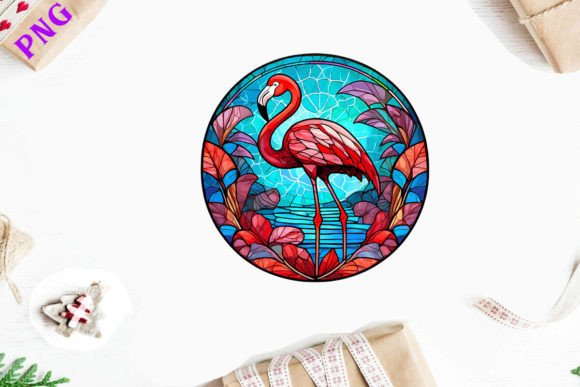 Download Stained Glass Flamingo Sublimation Art - Flamingo sublimation Collection