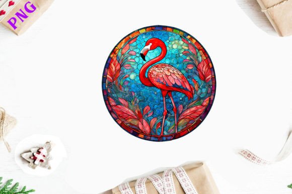 Download Stained Glass Flamingo Sublimation Art - Flamingo sublimation Collection